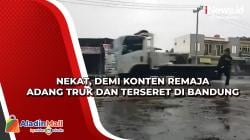 Nekat, Demi Konten Remaja Adang Truk dan Terseret di Bandung