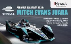 Infografis Mitch Evans Juara Formula E Jakarta 2022