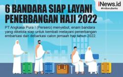 Infografis 6 Bandara Siap Layani Penerbangan Haji 2022
