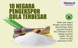 Infografis 10 Negara Pengekspor Gula Terbesar 