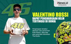 Infografis Valentino Rossi Dapat Penghargaan Helm Tertinggi di Dunia