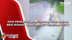 Aksi Pengepul Rongsokan Curi Pagar Besi Rumah Warga Pluit Terekam CCTV