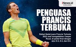 Infografis Rafael Nadal Juara Prancis Terbuka 2022