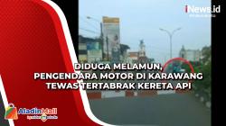 Diduga Melamun, Pengendara Motor di Karawang Tewas Tertabrak Kereta Api