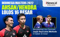 Infografis Ahsan/Hendra Lolos ke 16 Besar Indonesia Masters 2022