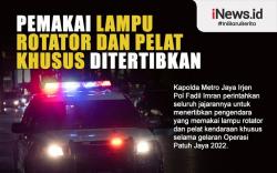 Infografis Pemakai Lampu Rotator dan Pelat Khusus Ditertibkan