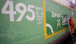 Membuat Mural Jakarta Hajatan