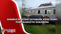 Minibus Ringsek Ditabrak Kereta Api Pangrango di Sukabumi