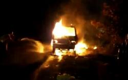 Mobil Terbakar di Jalan By Pass Padangsidimpuan, Pemilik Masih Misterius