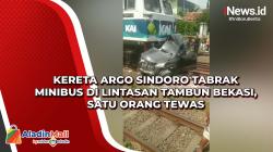 Kereta Argo Sindoro Tabrak Minibus di Lintasan Tambun Bekasi, Satu Orang Tewas