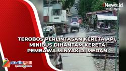 Terobos Perlintasan Kereta Api, Minibus Dihantam Kereta Pembawa Minyak di Medan