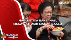 Hari Ketiga Rakernas, Megawati Asyik Makan Bakso