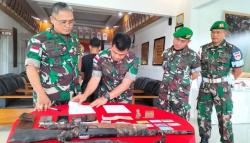 Razia di Perbatasan, Satgas Tempur TNI Temukan Senpi Rakitan dan Amunisi di Boven Digoel