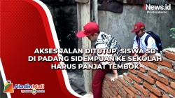 Miris! Akses Jalan Ditutup, Siswa SD di Padang Sidempuan Harus Panjat Tembok ke Sekolah