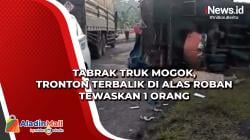 Tabrak Truk Mogok, Tronton Terbalik di Alas Roban Tewaskan 1 Orang