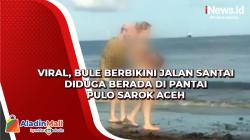 Viral, Bule Berbikini Jalan Santai Diduga Berada di Pantai Pulo Sarok Aceh