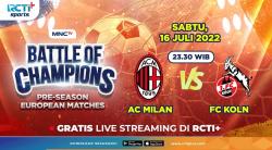 Link Live Streaming AC Milan Vs FC Koln Malam Ini, Tonton Aksi Kedua Tim di RCTI+ Gratis