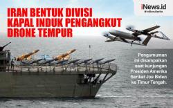 Infografis Iran Bentuk Divisi Kapal Induk Pengangkut Drone Tempur