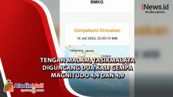 Video Tengah Malam, Tasikmalaya Diguncang Dua Kali Gempa Magnitudo 4,4 dan 4,9