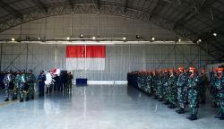 Jenazah Pilot Pesawat Tempur Golden Eagle Disemayamkan di Hanggar Lanud Iswahjudi