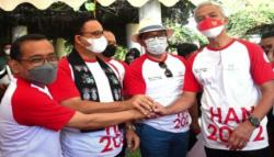 Ridwan Kamil bersama Anies Baswedan dan Ganjar Pranowo Berjabat tangan, Pertanda Apa?<