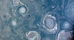 Kutub Utara Jupiter Punya Badai yang Memesona, Diungkap lewat Gambar Juno Terbaru