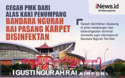 Infografis Bandara Ngurah Rai Bali Pasang Karpet Disinfektan 