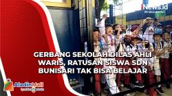 Gerbang Sekolah Dilas Ahli Waris, Ratusan Siswa SDN Bunisari Tak Bisa Belajar