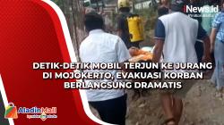 Detik-Detik Mobil Terjun ke Jurang di Mojokerto, Evakuasi Korban Berlangsung Dramatis