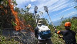 Ratusan Petugas Gabungan Berjibaku Padamkan Kebakaran Hutan dan Lahan di Samosir