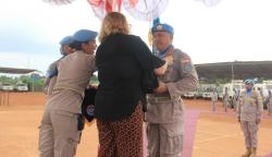 Pasukan Polisi Perdamaian Indonesia di Afrika Tengah Dapat Penghargaan Medal Parade dari PBB