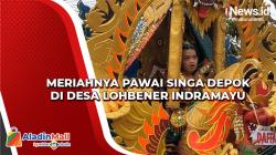 Meriahnya Pawai Singa Depok di Desa Lohbener Indramayu