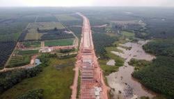 Progres Pembangunan Tol Trans Sumatera Ruas Kayu Agung-Palembang-Betung 5,3 Km<