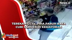 Terekam CCTV, Pria Paruh Baya Curi Sarden di Kemayoran