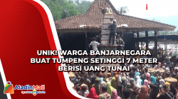 Unik! Warga Banjarnegara Buat Tumpeng Setinggi 7 Meter Berisi Uang Tunai