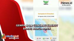 Gempa M 5,8 Guncang Siberut Barat, Warga Panik