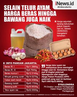 Infografis Selain Telur Ayam, Harga Beras hingga Bawang Juga Naik