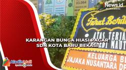 Karangan Bunga Hiasi Pagar SDN Kota Baru Lokasi Kecelakaan Maut Truk Trailer Bekasi
