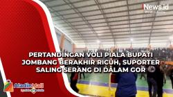 Pertandingan Voli Piala Bupati Jombang Berakhir Ricuh, Suporter Saling Serang di Dalam GOR