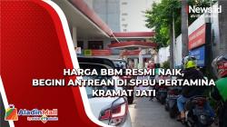 Harga BBM Resmi Naik, Begini Antrean di SPBU Pertamina Kramat Jati