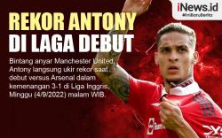 Infografis Antony Ukir Rekor saat Debut di Manchester United
