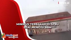 Minibus Terbakar di SPBU usai Mengisi BBM