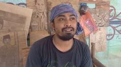 Buat Sketsa Wajah Jokowi dari Pelepah Pisang, Seniman Asal Blora Kaget Karyanya Sampai Istana