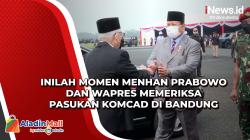 Inilah Momen Menhan Prabowo dan Wapres Memeriksa Pasukan Komcad di Bandung<