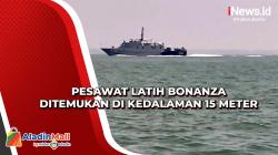 Pesawat Latih Bonanza Ditemukan di Kedalaman 15 Meter
