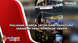 Puluhan Warga Jatuh dari Panggung Jaranan yang Roboh di Gresik