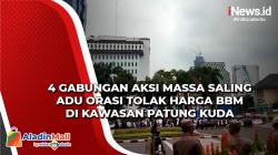 4 Gabungan Aksi Massa Saling Adu Orasi Tolak Harga BBM di Kawasan Patung Kuda