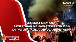 Kembali Memanas, Aksi Tolak Kenaikan Harga BBM di Patung Kuda Dihujani Petasan
