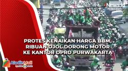 Demo Kenaikan Harga BBM, Ribuan Ojol Dorong Motor ke Kantor DPRD Purwakarta