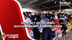 Ratusan Warga Cirebon Antre Berjam-jam Demi BLT Rp300.000